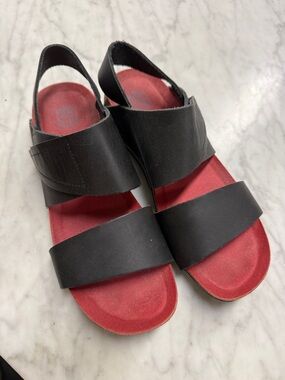 Loints of Holland Black Valeria Leather Crossover Ankle Strap Comfort Shoe 41